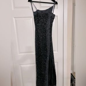 Cache Black beaded gown